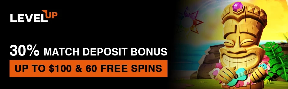 LevelUp Casino 30% Match Deposit Bonus & 60 Free Spins LevelUp Casino 30% Match Deposit Bonus & 60 Free Spins
