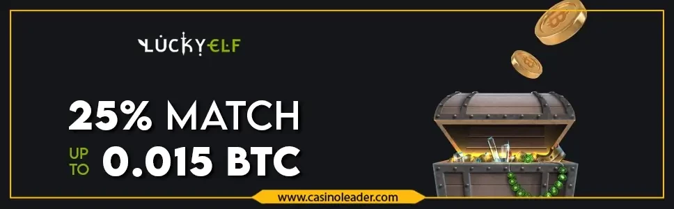 Lucky Elf Casino 25% Crypto Match Deposit Bonus Code