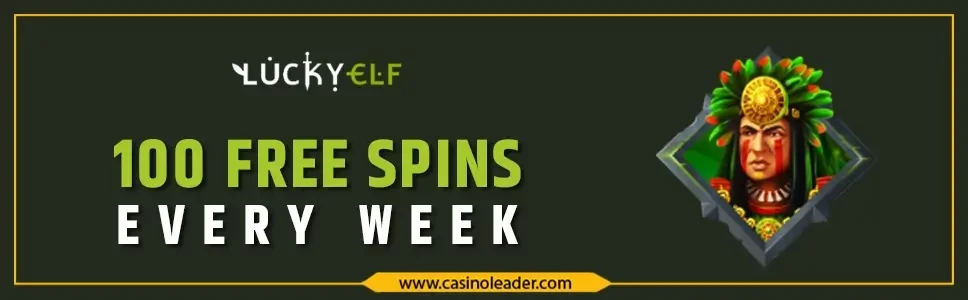 Lucky Elf Casino 100 Free Spins Bonus every Week