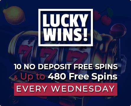 Get 10 No Deposit Free Spins and up to 480 Free Spins Bonus Every Wednesday