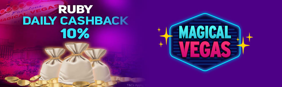 Magical Vegas Casino 10% Ruby Daily Cashback Bonus 