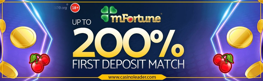 mFortune Casino 200% First Deposit Bonus
