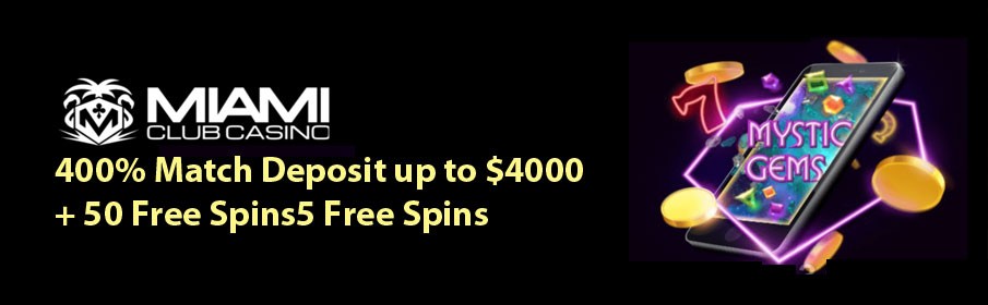 Miami Club Casino 400% Match Deposit Bonus