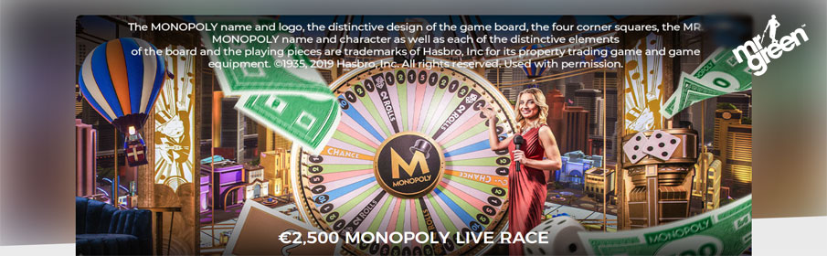 Mr Green Casino Monopoly Live Race Promotion 
