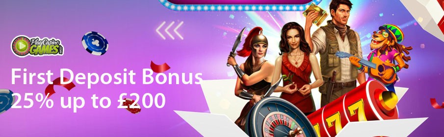 Play Casino Games 25% Second Deposit Bonus 
