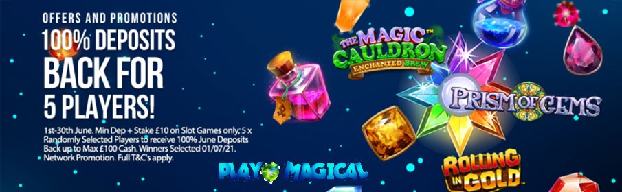 Play Magical Casino No Wagering Cash Back Bonus