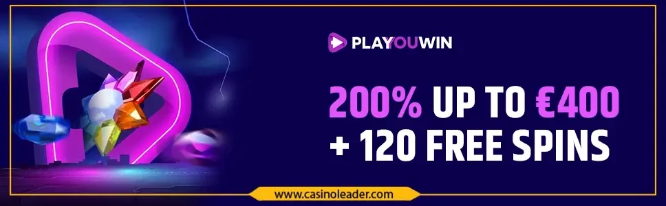 PlaYouWin Casino 200% up to €400 Welcome Bonus + 120 FS