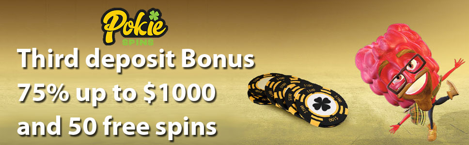 Pokie Spins Casino Third Deposit Bonus