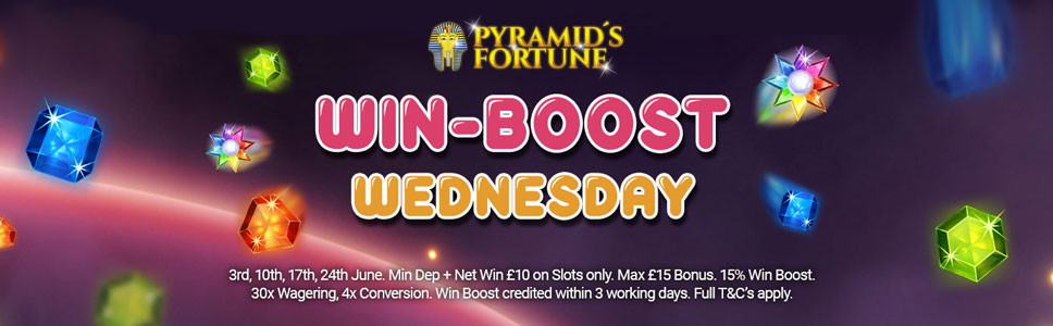 Pyramid’s Fortune Casino Winboost Wednesday Bonus 