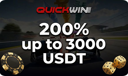 Quickwin Casino up to 3000 USDT Crypto Welcome Bonus Quickwin Casino Crypto Welcome Bonus Promotion
