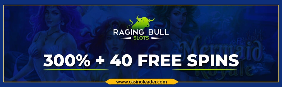 Raging Bull Slots Casino 300% Deposit Bonus + 40 FS Code