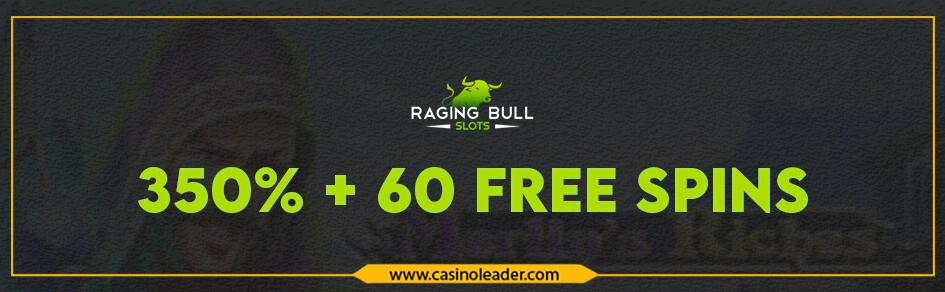 Raging Bull Slots Casino 350% Deposit Bonus + 60 FS Code