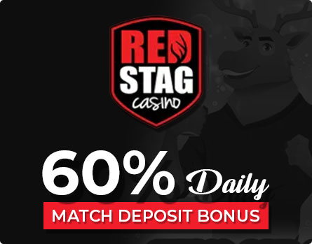 Red Stag Casino up to 60% Match Deposit Bonus Daily