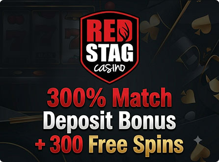 Red Stag Casino 300% Match Deposit Bonus + 300 Free Spins