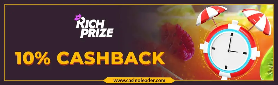 Rich Prize Casino 10% Happy Hour Cashback Bonus Rich Prize Casino 10% Happy Hour Cashback Bonus