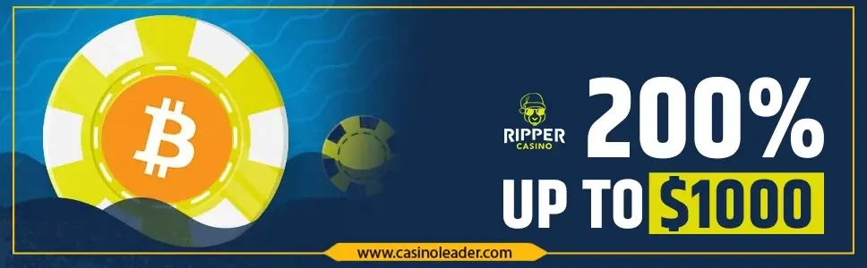 Ripper Casino 200% up to $1000 Bitcoin Cash Bonus
