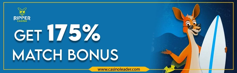Ripper Casino 175% Second Deposit Match Bonus code 