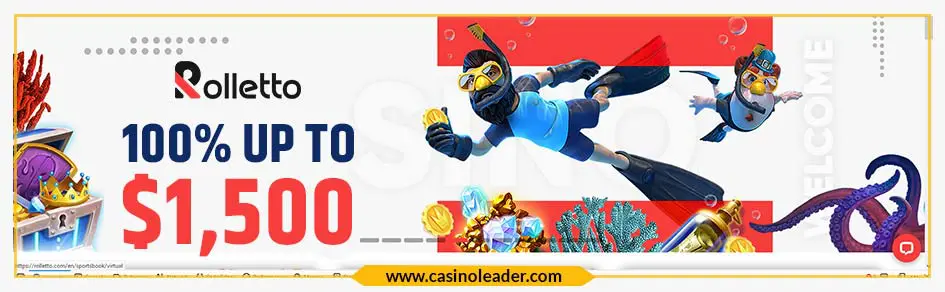 Rolletto Casino 100% First Deposit Bonus up to $1,500 Rolletto Casino 100% First Deposit Bonus up to $1,500