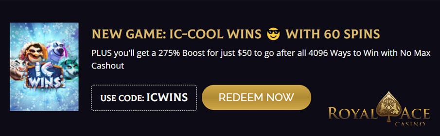 Royal Ace Casino 275% Match Bonus & 60 Free Spins