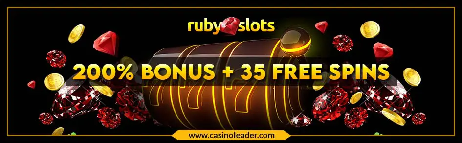 Ruby Slots Casino 200% Welcome Bonus + 35 Free Spins