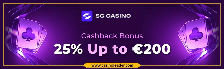 SG Casino 25% Live Casino Cashback Bonus up to €200