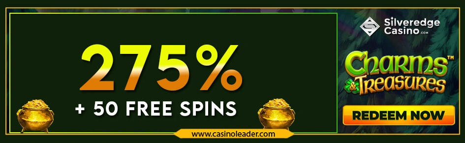 Silveredge Casino 275% Deposit Bonus + 50 Free Spins Code