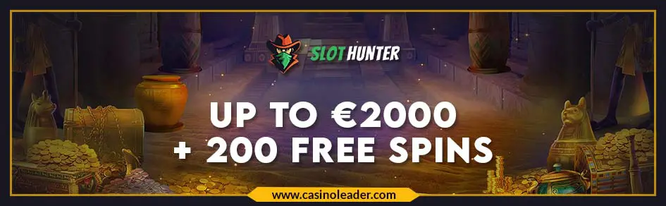 Slot Hunter Casino up to €2000 Welcome Bonus + 200 FS