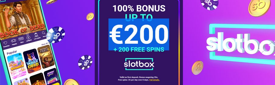  Slotbox Casino 100% Welcome Bonus