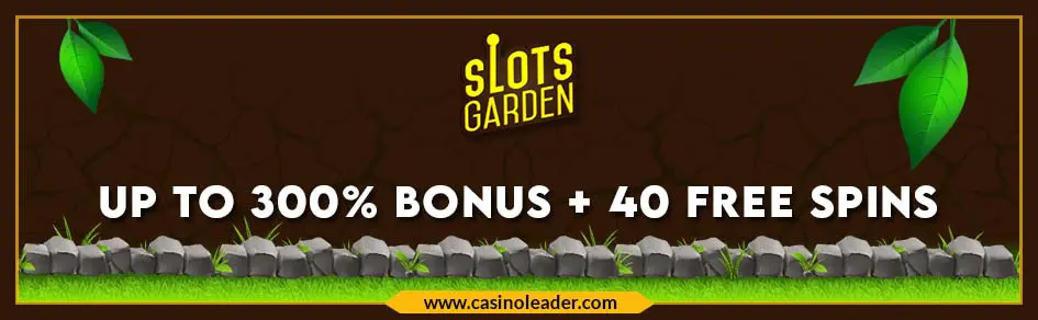Slots Garden Casino 300% Deposit Bonus + 40 FS Code