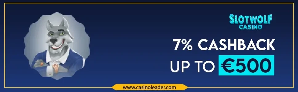 Slotwolf Casino up to €500 Cashback Bonus Every Monday
