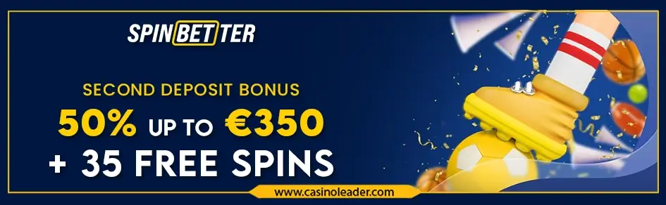 Spinbetter Casino €350 Second Deposit Bonus + 35 FS