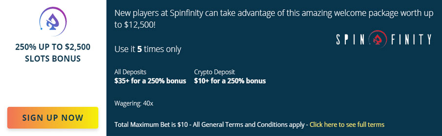 Spinfinity Casino New Player Bonus 