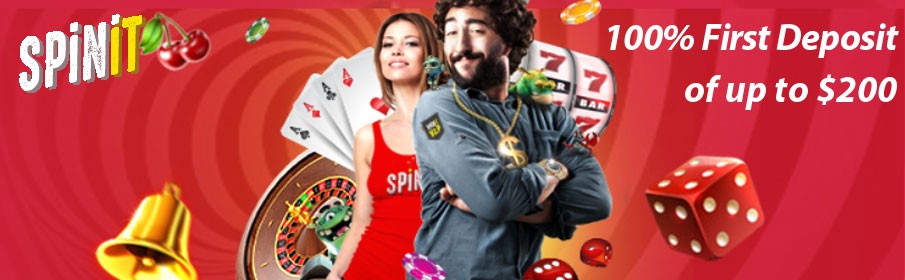 Spinit Casino 100% First Deposit Bonus
