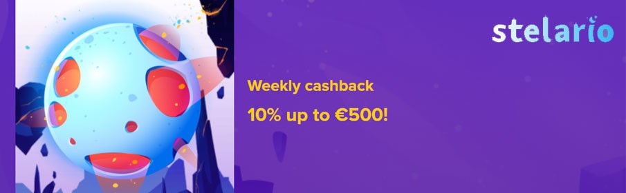 Stelario Casino 10% Weekly Cashback