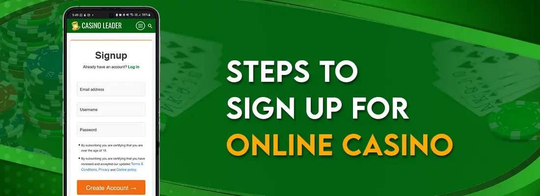 What are the steps to sign up for online casino?
