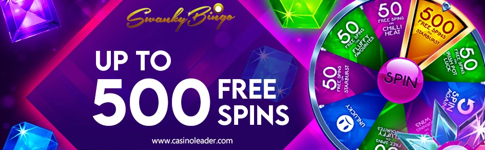 Swanky Bingo up to 500 Free Spins Bonus on Slot Every Week