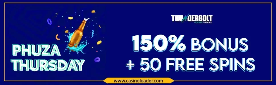Thunderbolt Casino 150% Match Deposit Bonus & 50 Free Spins Thunderbolt Casino 150% Match Deposit Bonus & 50 Free Spins