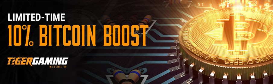 Tiger Gaming Casino 10% Bitcoin Boost Bonus