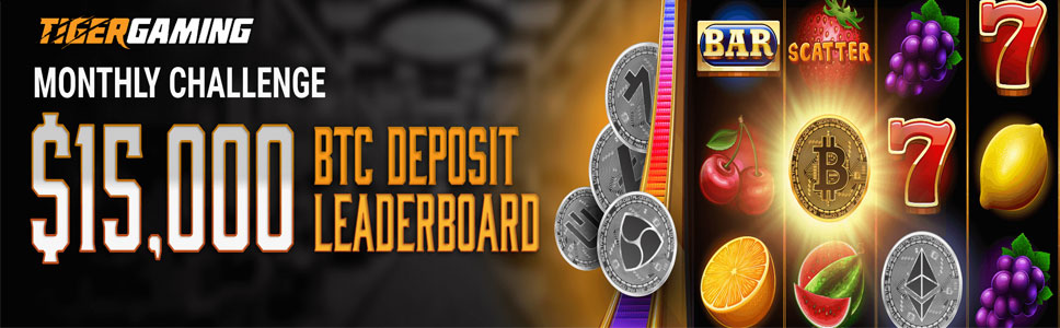 Tiger Gaming Casino $15K in Bitcoin Leaderboard Prizes