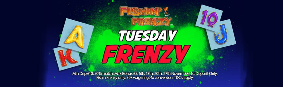 Claim £5 Every Week With Tuesday Frenzy Bonus at Kerching Casino