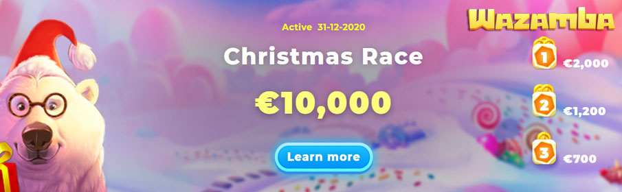 Cash Pool of €10,000 via Christmas Race at Wazamba Casino