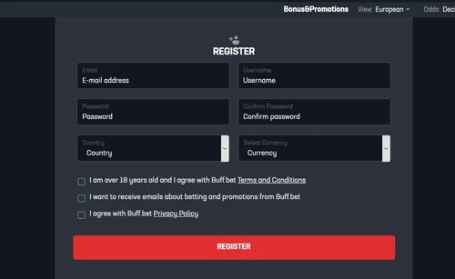 Buff.bet Casino Sign UP