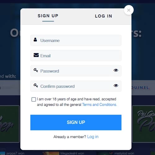 Cryptobet Casino Registration Form