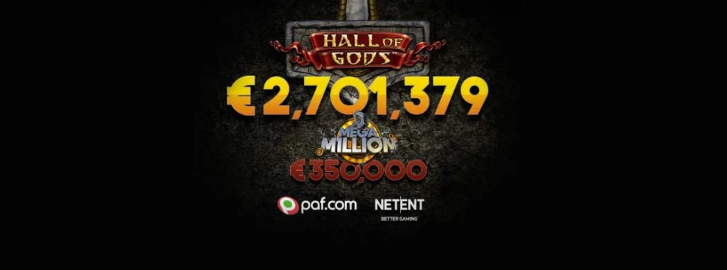 A €2 Spin on Hall of Gods Slot Delivers the Third Consecutive Jackpot for NetEnt Games