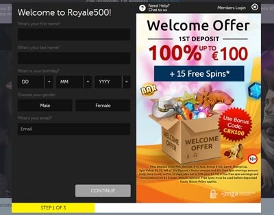 Royale 500 No Deposit Bonus Codes