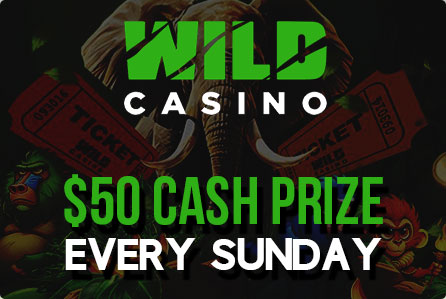 Get $50 Cash Prize Bonus Every Sunday at Wild Casino