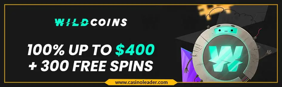 Wildcoins Casino Up to $400 First Deposit Bonus + 300 FS