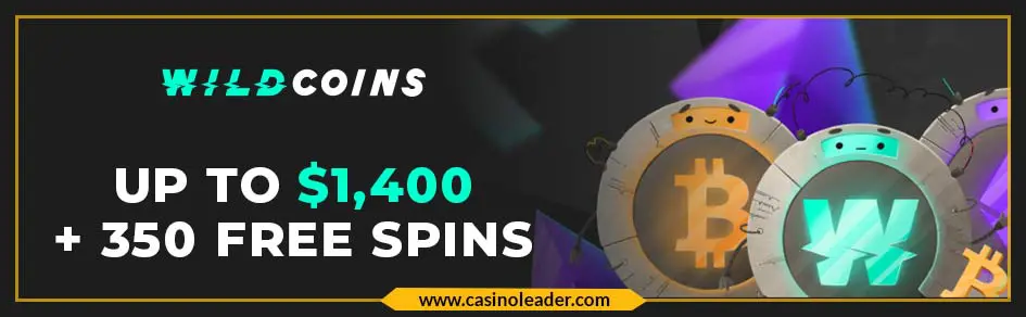 Wildcoins Casino Up to $1,400 Welcome Bonus + 350 FS Wildcoins Casino Up to $1,400 Welcome Bonus + 350 FS