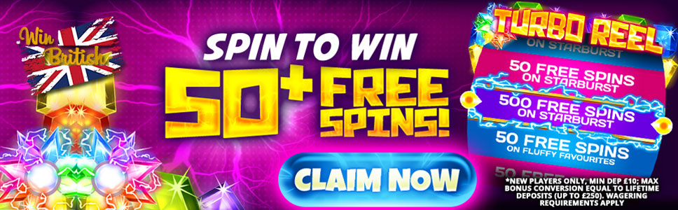 Win British Casino Turbo Reel 500 Free Spins Bonus