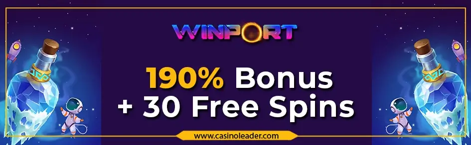 Winport Casino 190% Match Deposit Bonus + 30 Free Spins